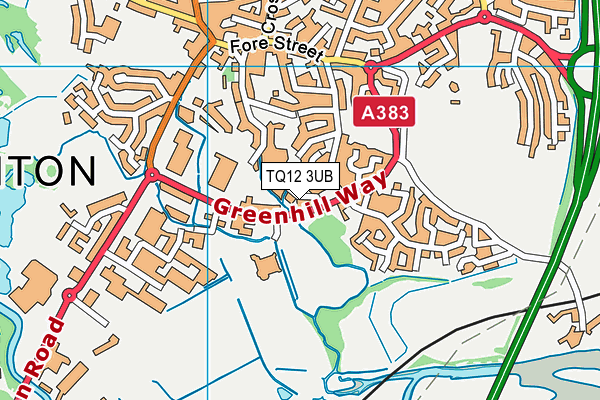 TQ12 3UB map - OS VectorMap District (Ordnance Survey)