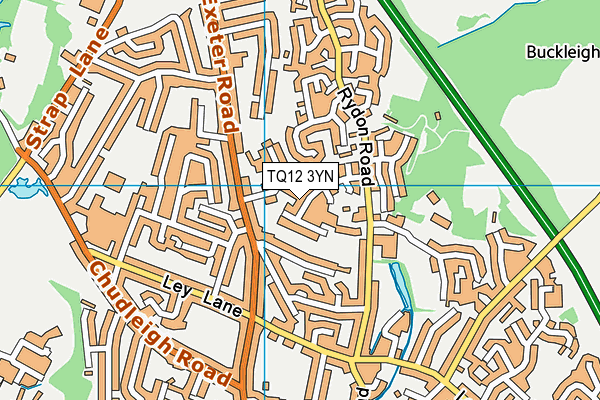 TQ12 3YN map - OS VectorMap District (Ordnance Survey)