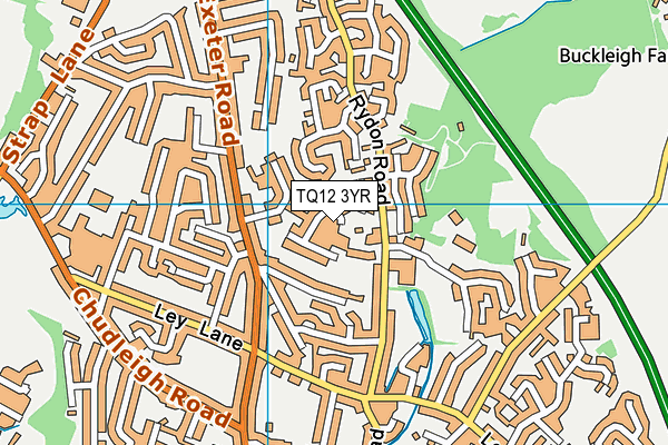 TQ12 3YR map - OS VectorMap District (Ordnance Survey)