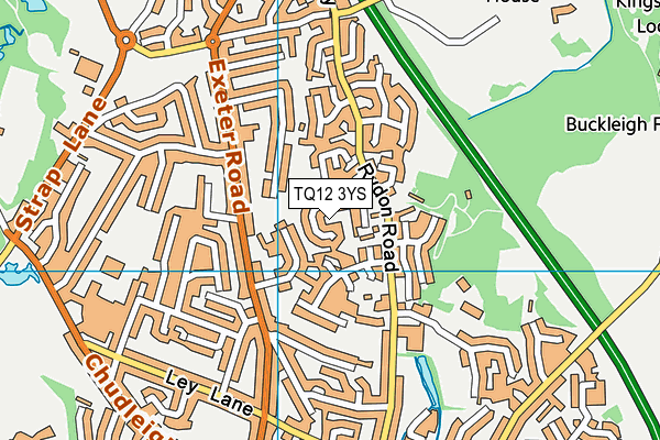 TQ12 3YS map - OS VectorMap District (Ordnance Survey)