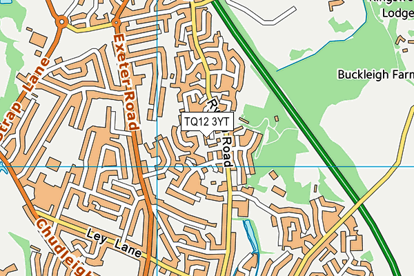 TQ12 3YT map - OS VectorMap District (Ordnance Survey)