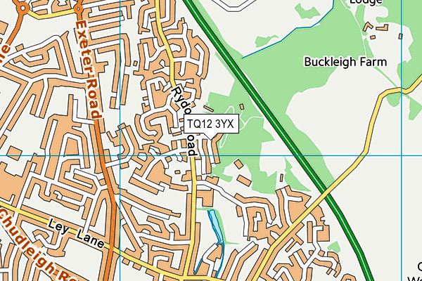 TQ12 3YX map - OS VectorMap District (Ordnance Survey)
