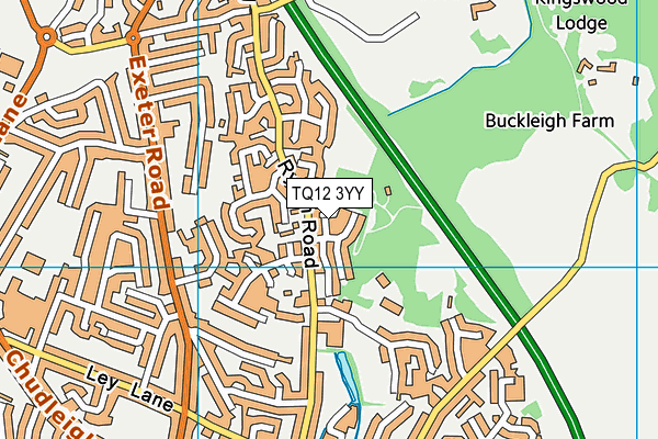 TQ12 3YY map - OS VectorMap District (Ordnance Survey)