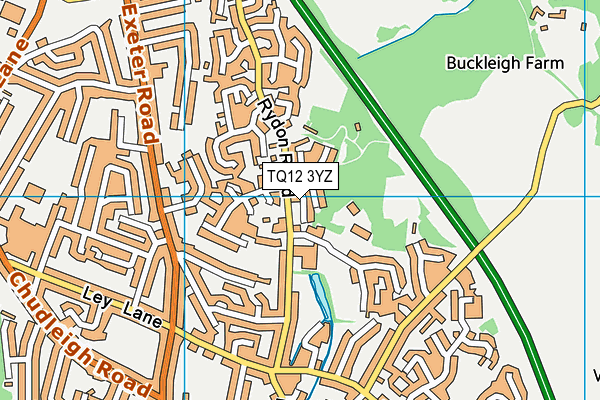 TQ12 3YZ map - OS VectorMap District (Ordnance Survey)