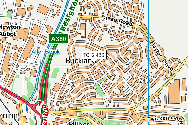 TQ12 4BD map - OS VectorMap District (Ordnance Survey)