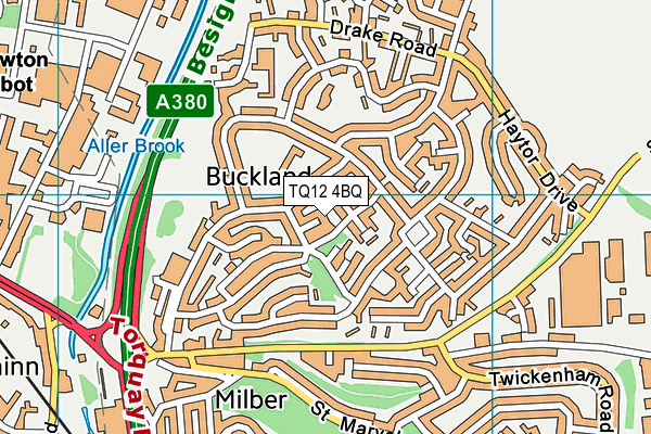 TQ12 4BQ map - OS VectorMap District (Ordnance Survey)