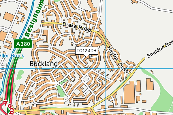 TQ12 4DH map - OS VectorMap District (Ordnance Survey)