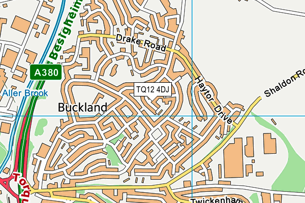 TQ12 4DJ map - OS VectorMap District (Ordnance Survey)
