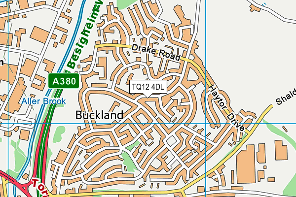 TQ12 4DL map - OS VectorMap District (Ordnance Survey)