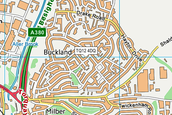 TQ12 4DQ map - OS VectorMap District (Ordnance Survey)