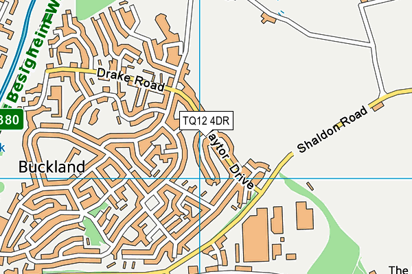 TQ12 4DR map - OS VectorMap District (Ordnance Survey)