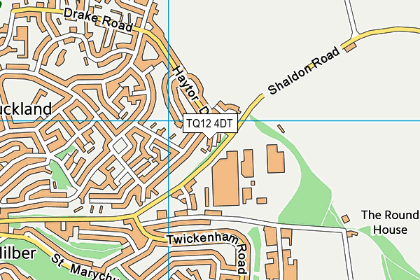 TQ12 4DT map - OS VectorMap District (Ordnance Survey)