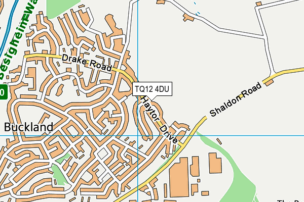 TQ12 4DU map - OS VectorMap District (Ordnance Survey)