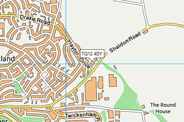 TQ12 4DY map - OS VectorMap District (Ordnance Survey)