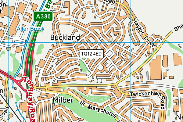 TQ12 4ED map - OS VectorMap District (Ordnance Survey)