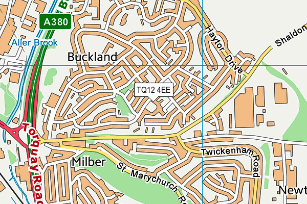 TQ12 4EE map - OS VectorMap District (Ordnance Survey)