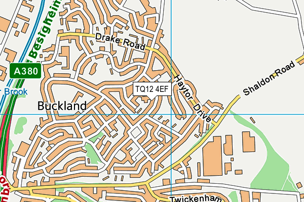 TQ12 4EF map - OS VectorMap District (Ordnance Survey)