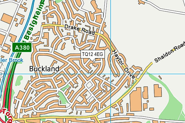 TQ12 4EG map - OS VectorMap District (Ordnance Survey)