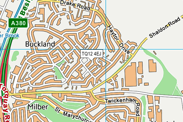 TQ12 4EJ map - OS VectorMap District (Ordnance Survey)