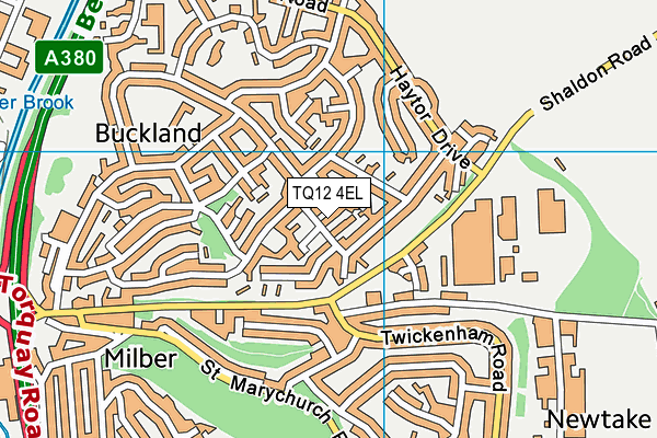 TQ12 4EL map - OS VectorMap District (Ordnance Survey)