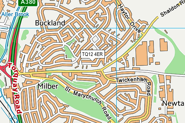 TQ12 4ER map - OS VectorMap District (Ordnance Survey)