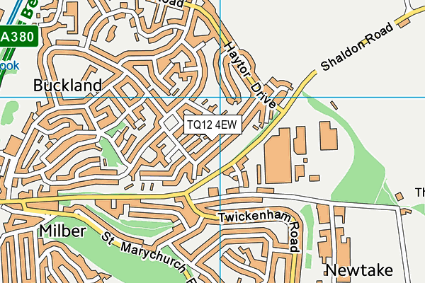 TQ12 4EW map - OS VectorMap District (Ordnance Survey)