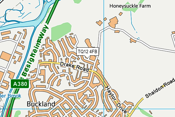 TQ12 4FB map - OS VectorMap District (Ordnance Survey)