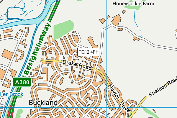 TQ12 4FH map - OS VectorMap District (Ordnance Survey)