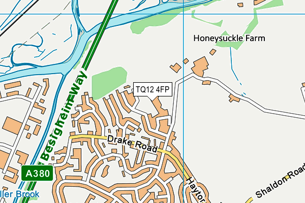 TQ12 4FP map - OS VectorMap District (Ordnance Survey)
