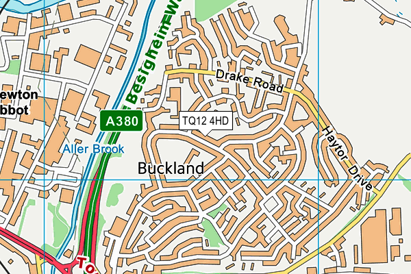 TQ12 4HD map - OS VectorMap District (Ordnance Survey)