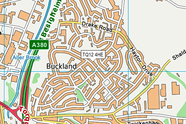 TQ12 4HE map - OS VectorMap District (Ordnance Survey)