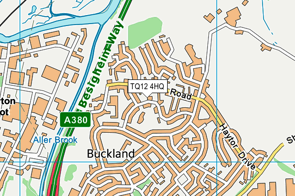 TQ12 4HQ map - OS VectorMap District (Ordnance Survey)