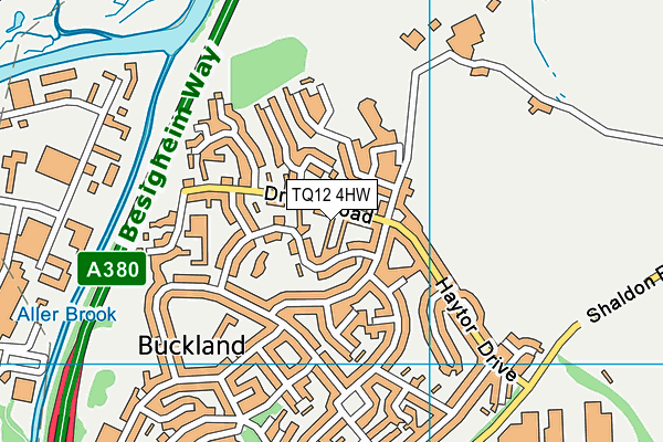 TQ12 4HW map - OS VectorMap District (Ordnance Survey)