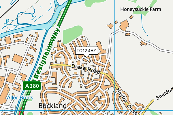 TQ12 4HZ map - OS VectorMap District (Ordnance Survey)