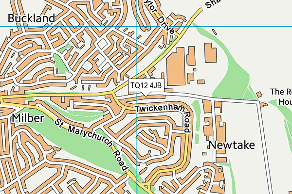 TQ12 4JB map - OS VectorMap District (Ordnance Survey)