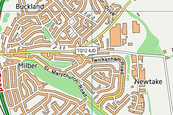 TQ12 4JD map - OS VectorMap District (Ordnance Survey)