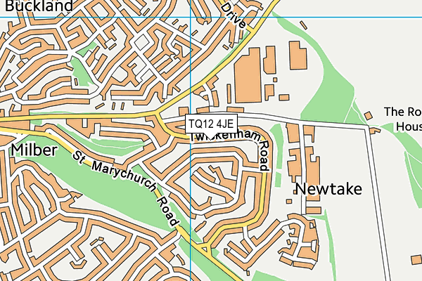 TQ12 4JE map - OS VectorMap District (Ordnance Survey)