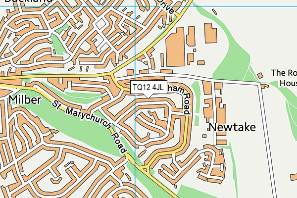 TQ12 4JL map - OS VectorMap District (Ordnance Survey)