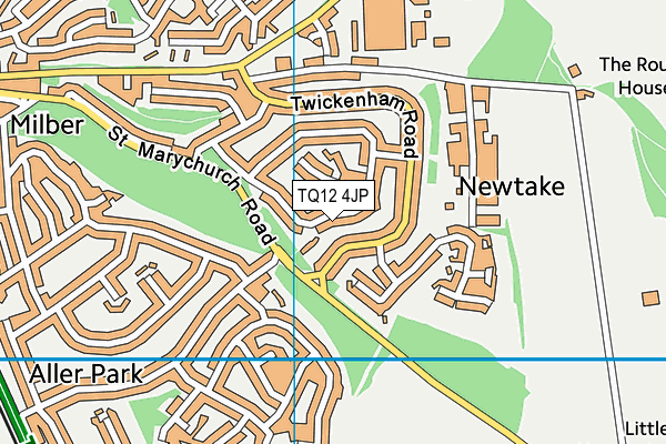 TQ12 4JP map - OS VectorMap District (Ordnance Survey)
