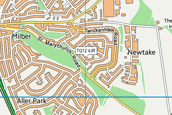TQ12 4JR map - OS VectorMap District (Ordnance Survey)