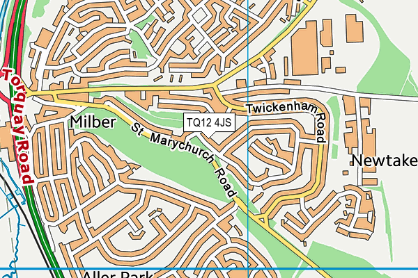TQ12 4JS map - OS VectorMap District (Ordnance Survey)