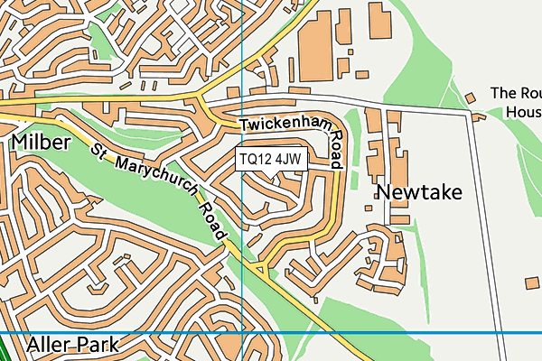 TQ12 4JW map - OS VectorMap District (Ordnance Survey)