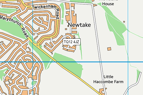 TQ12 4JZ map - OS VectorMap District (Ordnance Survey)