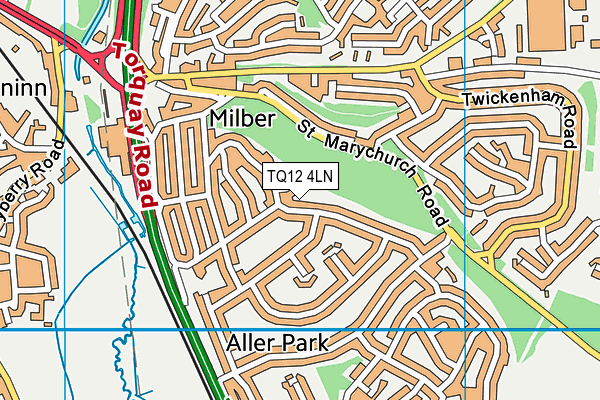 TQ12 4LN map - OS VectorMap District (Ordnance Survey)