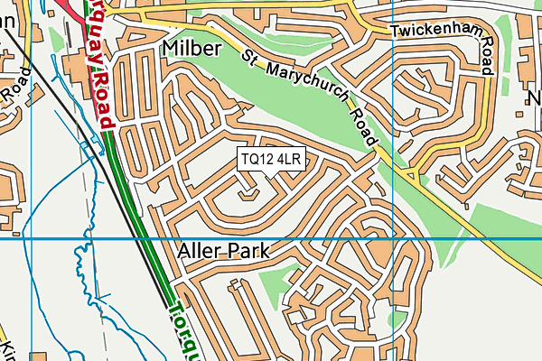 TQ12 4LR map - OS VectorMap District (Ordnance Survey)