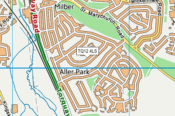 TQ12 4LS map - OS VectorMap District (Ordnance Survey)