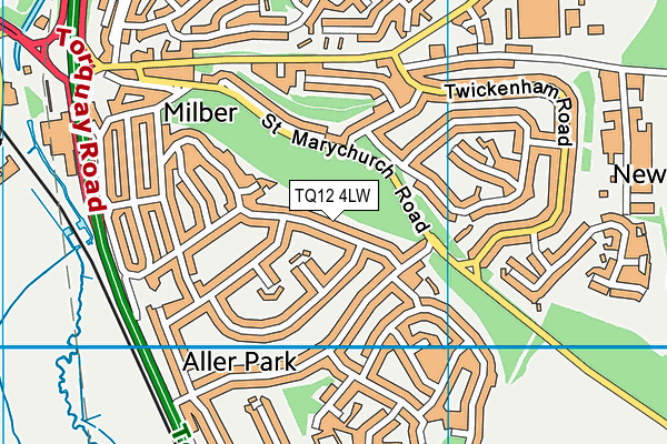 TQ12 4LW map - OS VectorMap District (Ordnance Survey)