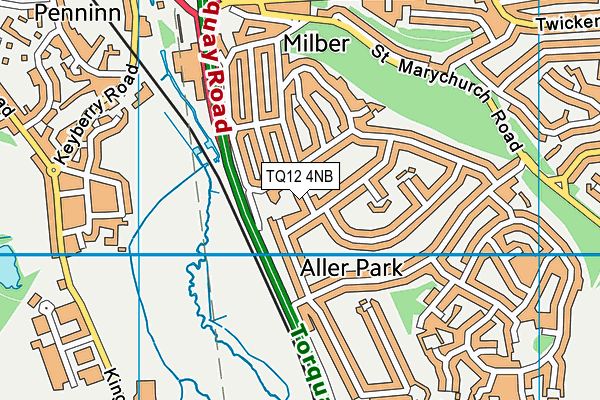 TQ12 4NB map - OS VectorMap District (Ordnance Survey)