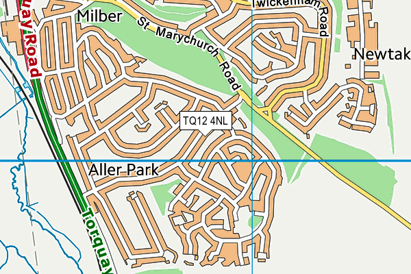 TQ12 4NL map - OS VectorMap District (Ordnance Survey)