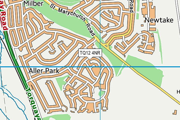TQ12 4NR map - OS VectorMap District (Ordnance Survey)